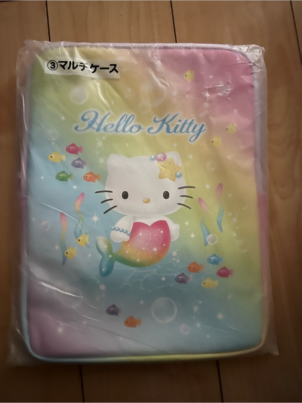 Hello Kitty Pastel Rainbow Mermaid Kids Swim Case - Pink Blue Yellow Green